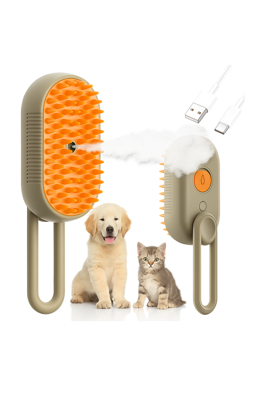 Cepillo A Vapor Quita Pelos Para Mascotas