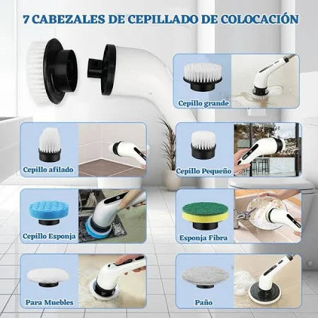 Cepillo de Limpieza Eléctrico 9 en 1 ✨ Limpieza Profunda y Sin Esfuerzo.
