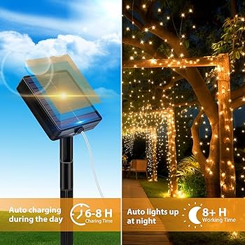 Luces Navidad Con Panel Solar y Control