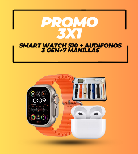 Reloj Inteligente S10 + Audifonos Bluetooth 3 Gen (OFERTA)