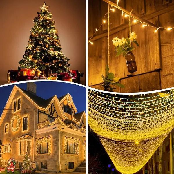 Luces Navidad Con Panel Solar y Control